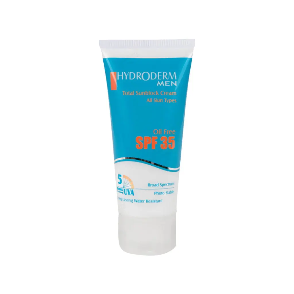 کرم ضد آفتاب آقایان فاقد چربی SPF 35 هیدرودرم - بی رنگ